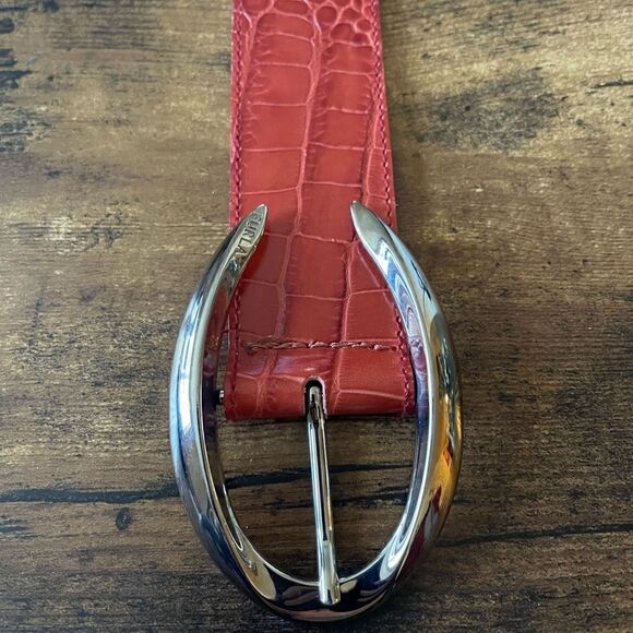 FURLA Orange Leather Statement Belt / like New - Picture 2 of 10